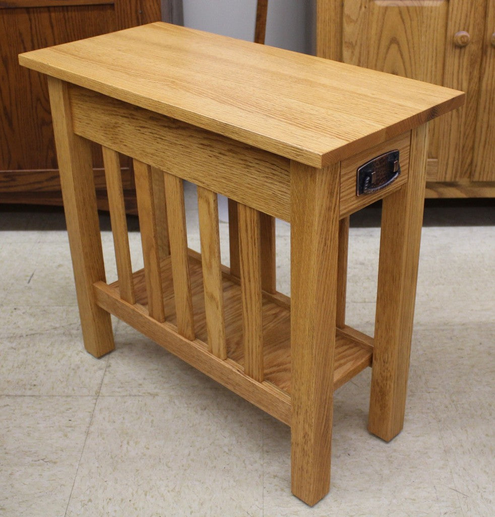 Lancaster Mission Chair Side Table with Drawer - Custom 12" Wide