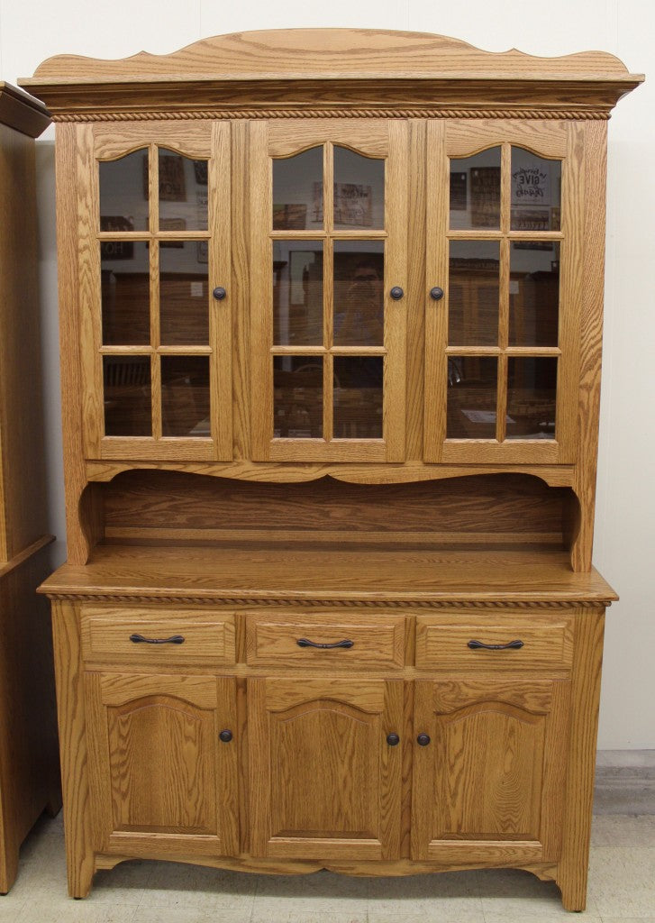 3-Door Country Hutch with Rope Twist Molding