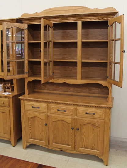 3-Door Country Hutch with Rope Twist Molding