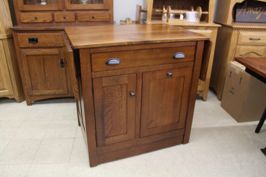 Rustic Quartersawn Brookline Mission Island with Drop Leaf Top