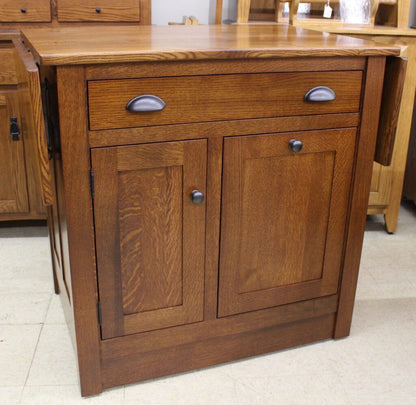 Rustic Quartersawn Brookline Mission Island with Drop Leaf Top