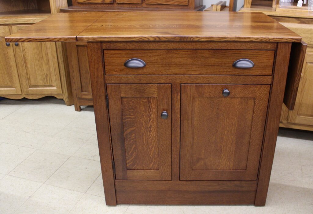 Rustic Quartersawn Brookline Mission Island with Drop Leaf Top