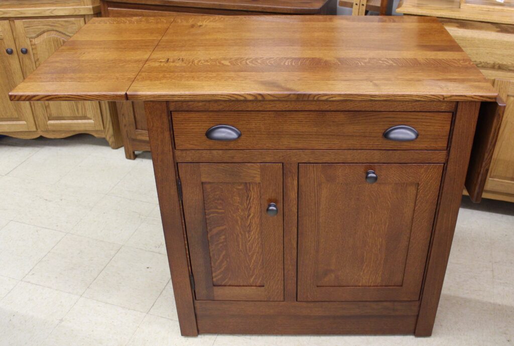 Rustic Quartersawn Brookline Mission Island with Drop Leaf Top