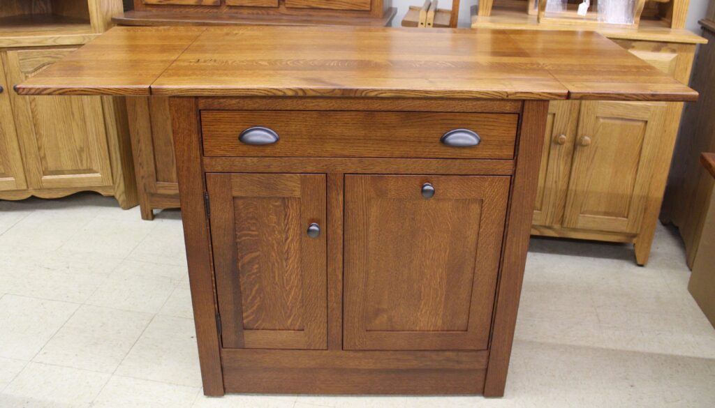 Rustic Quartersawn Brookline Mission Island with Drop Leaf Top