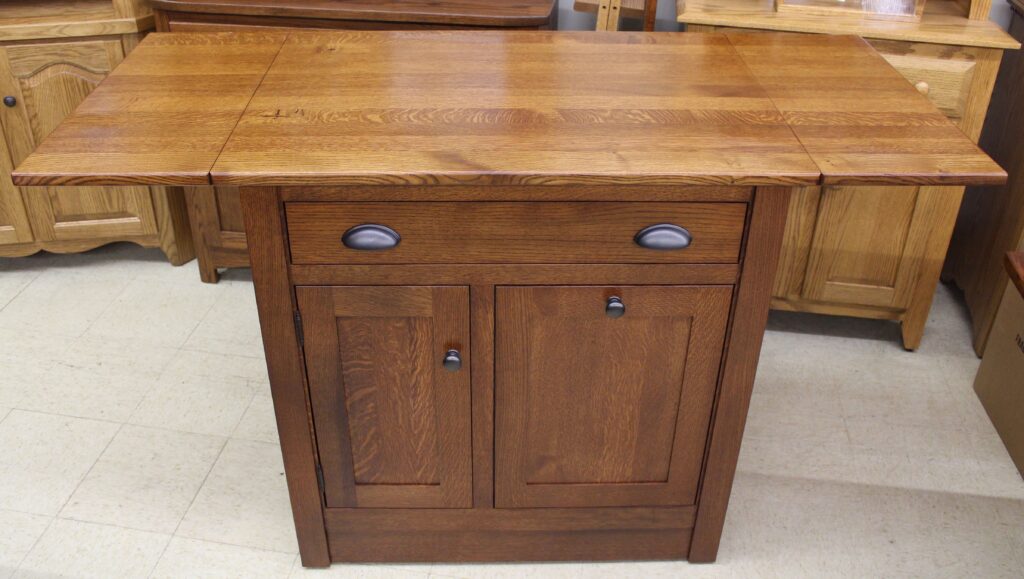 Rustic Quartersawn Brookline Mission Island with Drop Leaf Top