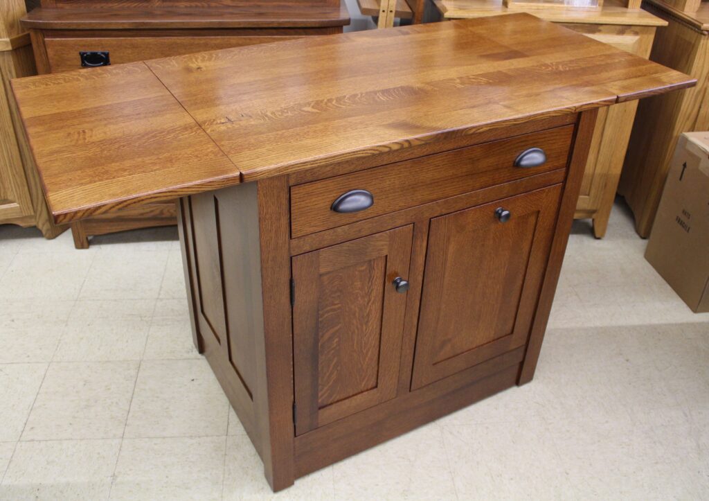 Rustic Quartersawn Brookline Mission Island with Drop Leaf Top