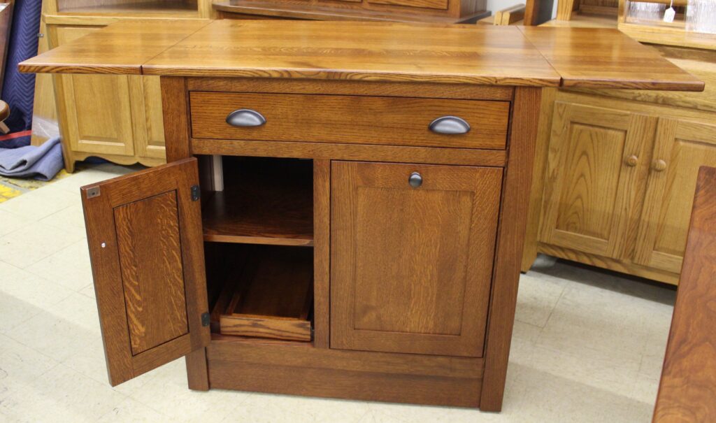 Rustic Quartersawn Brookline Mission Island with Drop Leaf Top