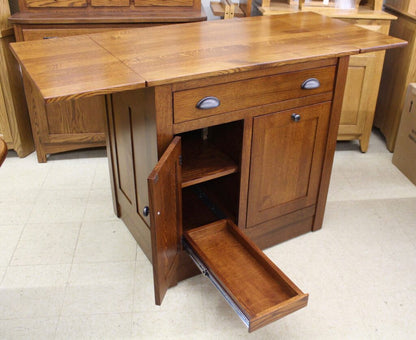 Rustic Quartersawn Brookline Mission Island with Drop Leaf Top