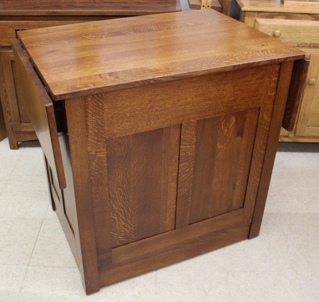 Rustic Quartersawn Brookline Mission Island with Drop Leaf Top