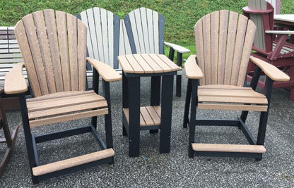 Poly Adirondack Counter Height Table and Chair Set in Antique Mahogany