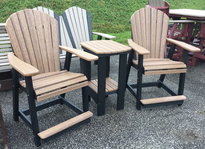 Poly Adirondack Counter Height Table and Chair Set in Antique Mahogany