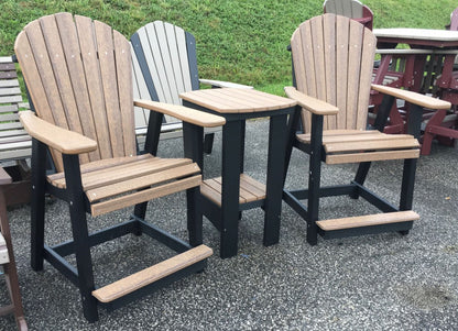 Poly Adirondack Counter Height Table and Chair Set in Antique Mahogany