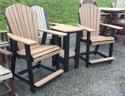 Poly Adirondack Counter Height Table and Chair Set in Antique Mahogany