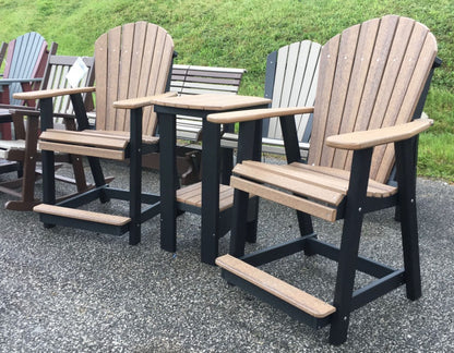 Poly Adirondack Counter Height Table and Chair Set in Antique Mahogany