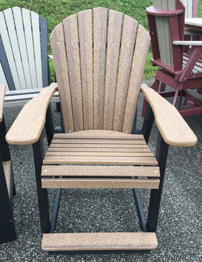 Poly Adirondack Counter Height Table and Chair Set in Antique Mahogany