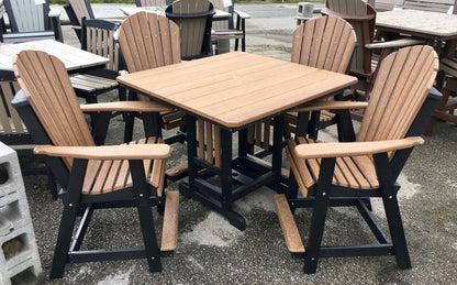 Poly 44″ Square Counter Height Table and Adirondack Chair Set