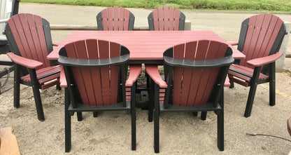 Poly 44″ x 72″ Rectangular Regular Height Table and Adirondack Dining Chair Set