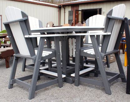 Poly 44″ Square Counter Height Table and Adirondack Chair Set