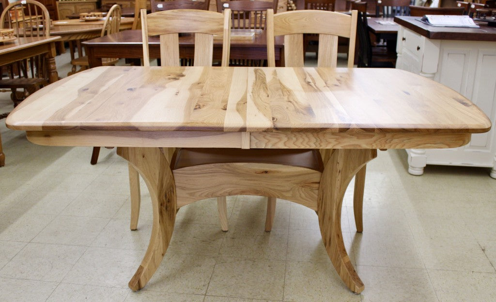 Galveston Double Pedestal Table in Rustic Hickory