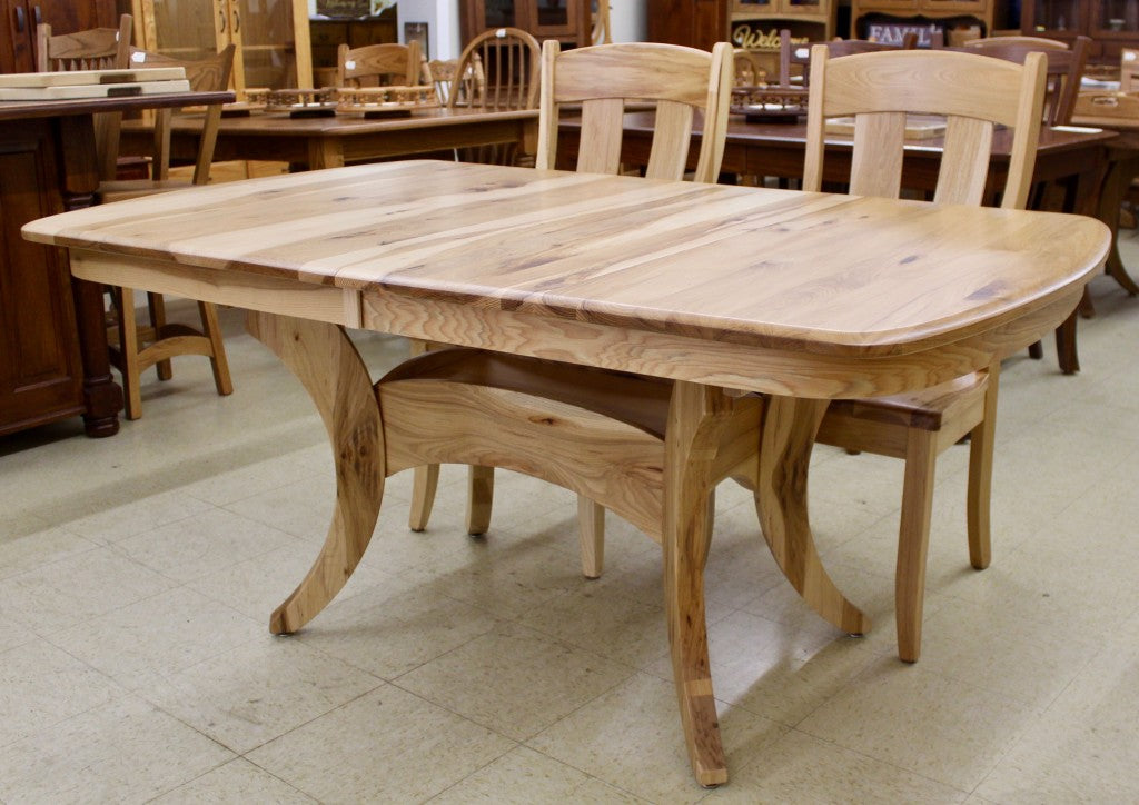 Galveston Double Pedestal Table in Rustic Hickory