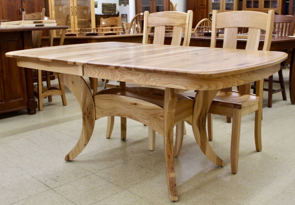 Galveston Double Pedestal Table in Rustic Hickory