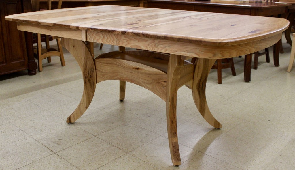 Galveston Double Pedestal Table in Rustic Hickory