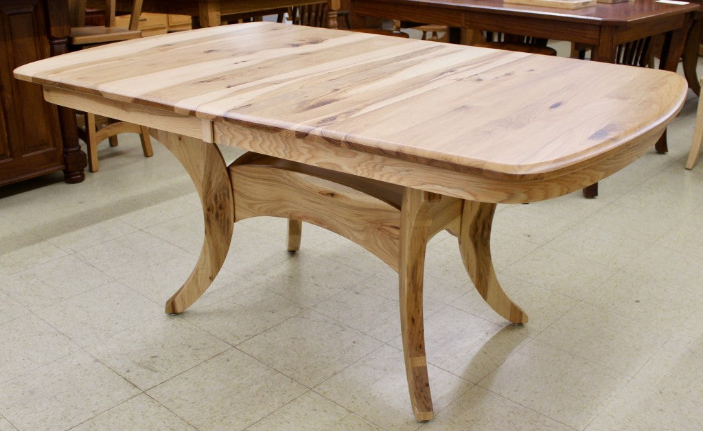 Galveston Double Pedestal Table in Rustic Hickory