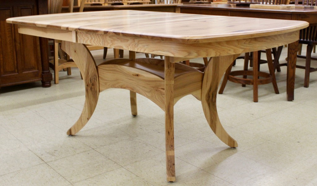 Galveston Double Pedestal Table in Rustic Hickory