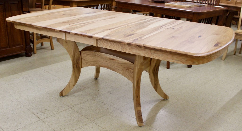 Galveston Double Pedestal Table in Rustic Hickory