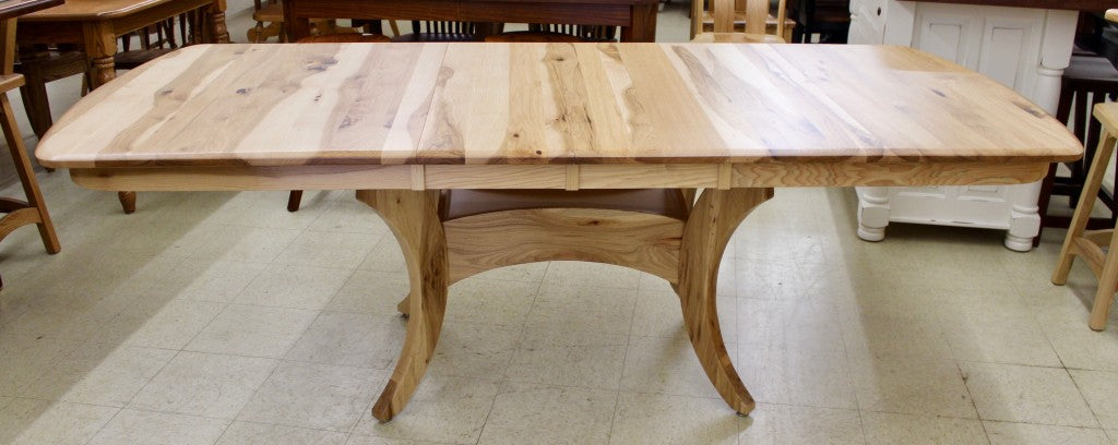 Galveston Double Pedestal Table in Rustic Hickory