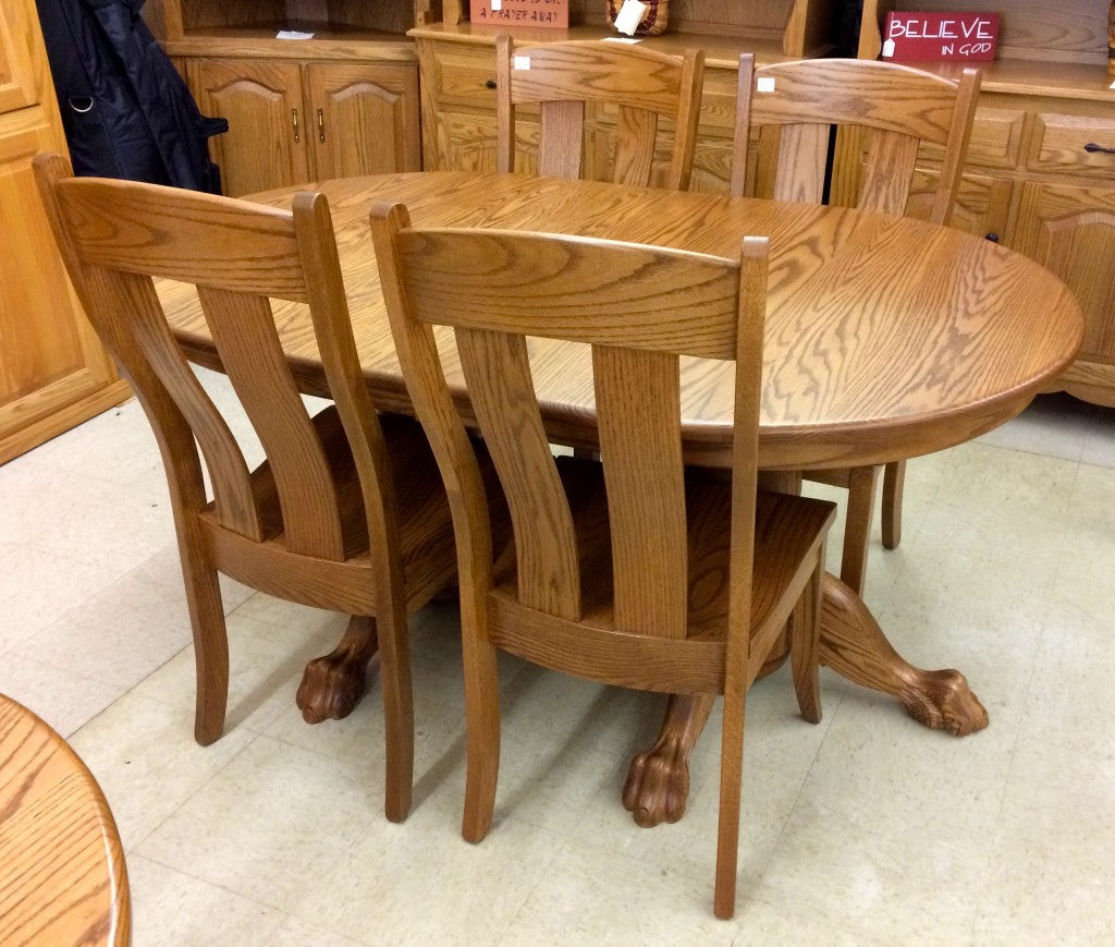 Double Pedestal Table with Claw Feet