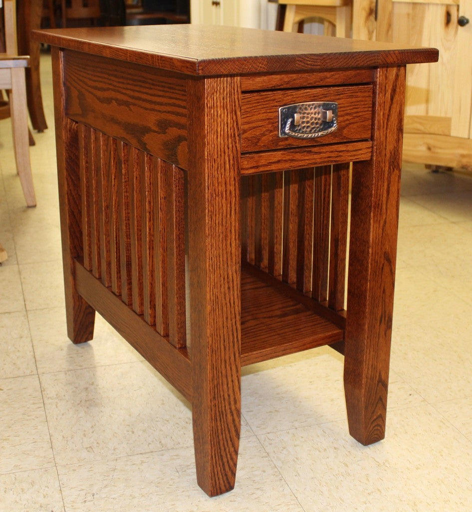 Prairie Mission Chair Side Table With Drawer