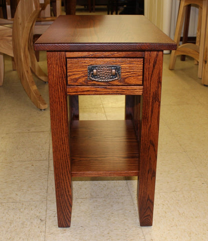 Prairie Mission Chair Side Table With Drawer