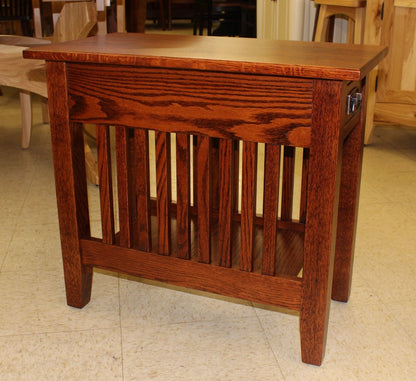 Prairie Mission Chair Side Table With Drawer