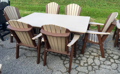 Poly 44″ x 72″ Rectangular Regular Height Table and Adirondack Dining Chair Set