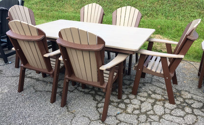 Poly 44″ x 72″ Rectangular Regular Height Table and Adirondack Dining Chair Set