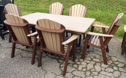 Poly 44″ x 72″ Rectangular Regular Height Table and Adirondack Dining Chair Set