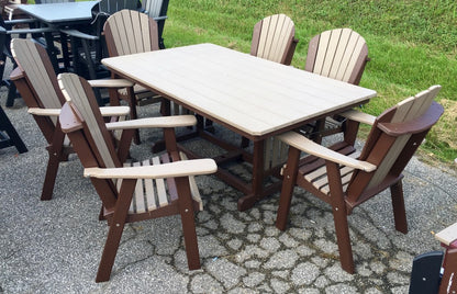 Poly 44″ x 72″ Rectangular Regular Height Table and Adirondack Dining Chair Set