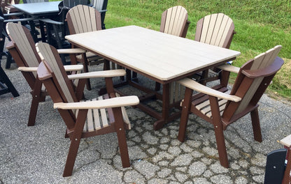 Poly 44″ x 72″ Rectangular Regular Height Table and Adirondack Dining Chair Set