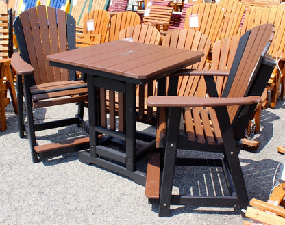 Poly 33″ Square Counter Height Table and Adirondack Stationary Chair Set