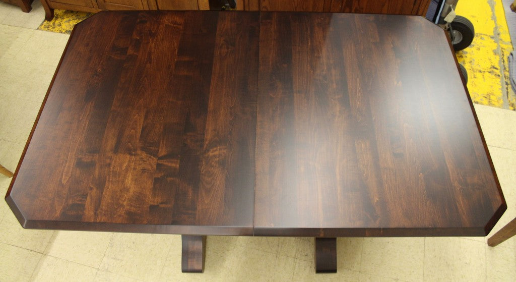 Kingston Double Pedestal Table in Brown Maple