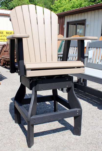 Poly 44″ Square Bar Height Table and Adirondack Swivel Bar Stool Set