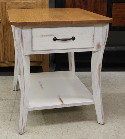 Norway End Table with Rub Through Finish