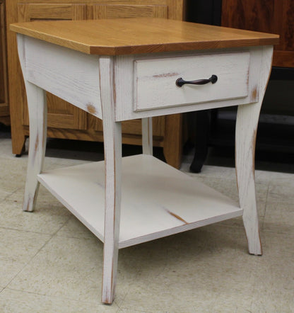 Norway End Table with Rub Through Finish