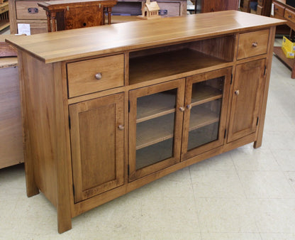 Mission 65″ TV Credenza in Brown Maple Wood