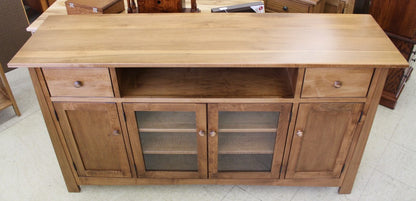 Mission 65″ TV Credenza in Brown Maple Wood