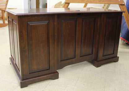 60″ Traditional Double Pedestal Executive Desk in Brown Maple