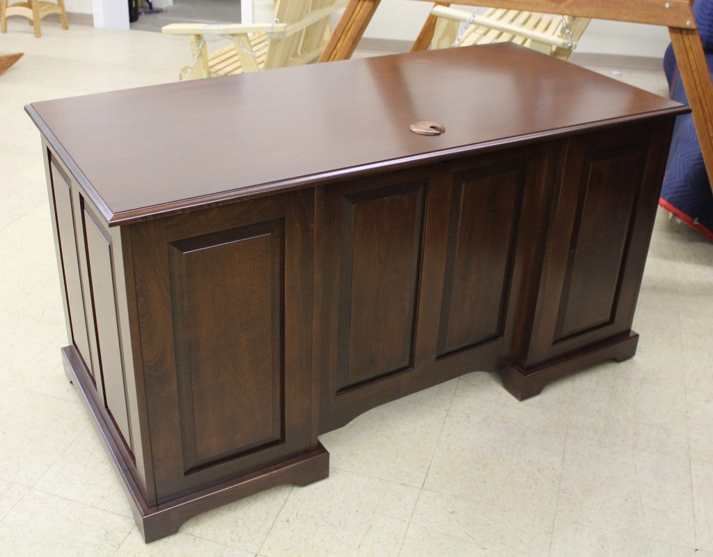 60″ Traditional Double Pedestal Executive Desk in Brown Maple