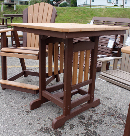 Poly 33″ Square Counter Height Table and Adirondack Stationary Chair Set