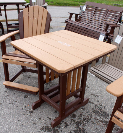 Poly 33″ Square Counter Height Table and Adirondack Stationary Chair Set